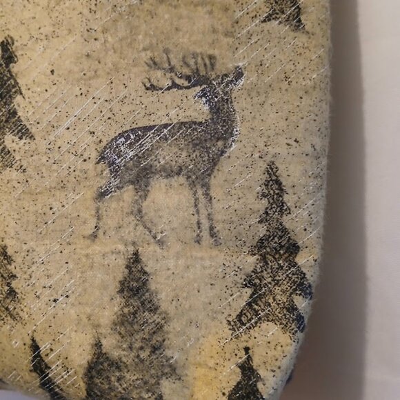 NEW Reusable Fabric Gift Bag Buck Deer Christmas Flannel double handle 10x6x4" - Picture 10 of 11